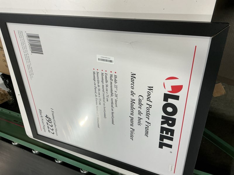 Condition photo showing As Is for lorell solid wood poster frame, 22" x 28" (49222) , black