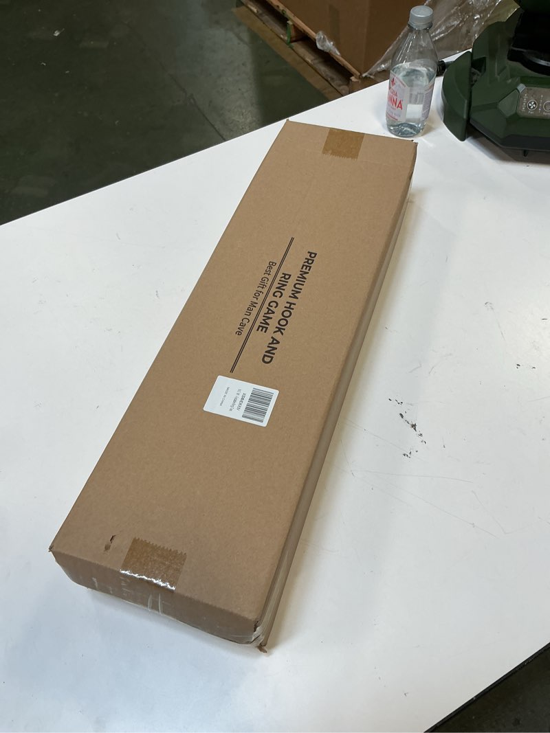 Ring Toss Game, Man Cave Decor, Solid Wood Wall Mounted Hook and Ring Game with Adjustable Rings & L