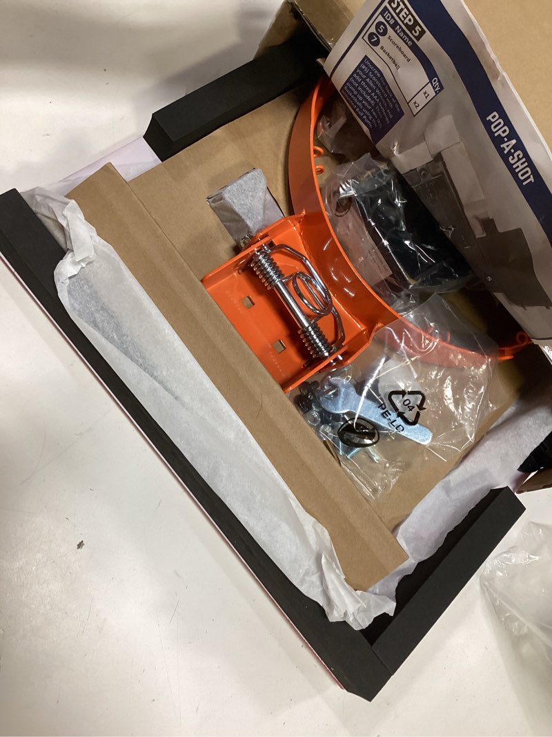 Condition photo showing Good Condition for pop-a-shot super slam over the door mini basketball hoop for adults | 2 included basketballs and pump | built for dunks | breakaway rim | shatter resistant backboard | 17x12.5 inches