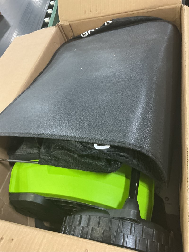 Condition photo showing Good Condition for pickup pro 2 leaf & lawn sweeper – push powered garden sweeper for grass clippings, leaves & debris – manual push yard sweeper with height adjustment & large collection hopper
