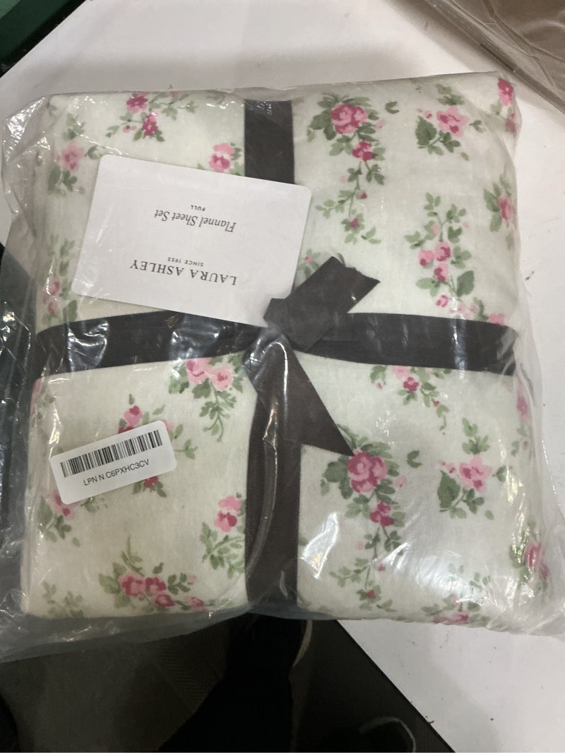 Condition photo showing New/Like New for laura ashley - flannel sheets full size, anti-pilling & wrinkle resistant cotton, touchably soft for all-season comfort - bed sheets with matching pillowcases & fitted sheet (audrey pink) full audrey pink