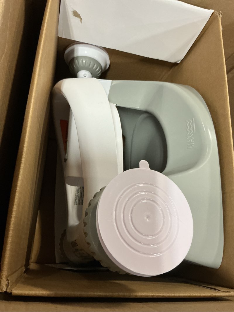 Condition photo showing As Is for ingenuity my bath seat for sit-up baby bathing, sure & secure suction cups, astm safety tested & approved, backrest for assisted sitting, easy setup & storage, gray
