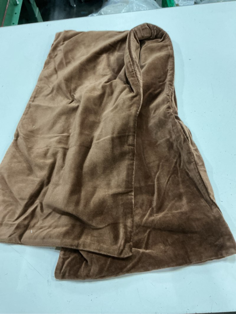 Condition photo showing Good Condition for quince brown velvet long lumbar pillow cover 12x48inch 