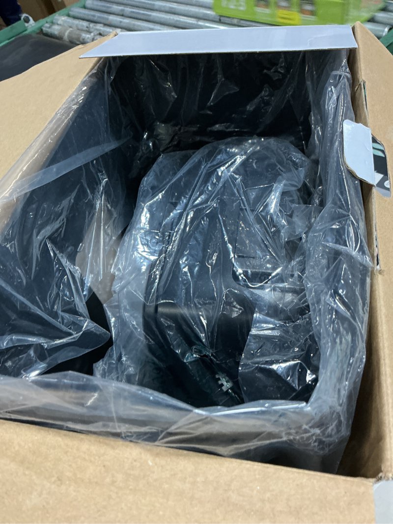 Condition photo showing As Is for pen+gear 12-sheet cross-cut paper/credit card shredder with 5.5 gallon bin, black, home & office use