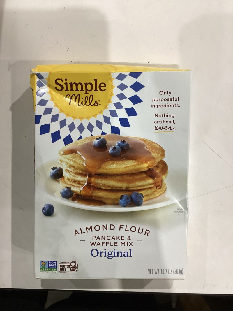 Condition photo showing As Is for Simple Mills Almond Flour Pancake Mix & Waffle Mix, Gluten Free, Made with whole foods, (Packaging May Vary), 10.7 Ounce (Pack of 1) Almond Flour Original 10.7 Ounce (Pack of 1)