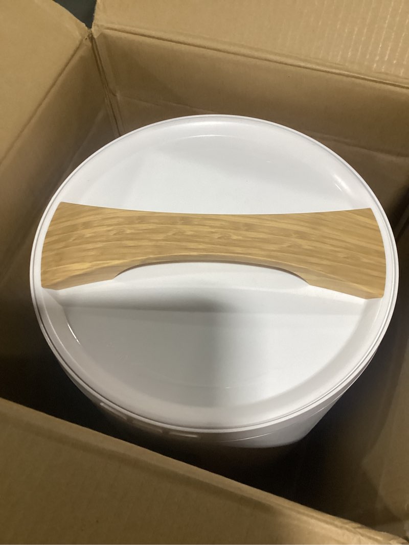 Condition photo showing As Is for Keenray Large Towel Warmer Bucket, Luxury Towel Warmer for Bathroom, LCD Screen for Time and Temperature, Delay Time Up to 24 Hours, Fits 3 Large Towels, Blankets, Bathrobes, PJ's, Gift for Him & Her Creamy White