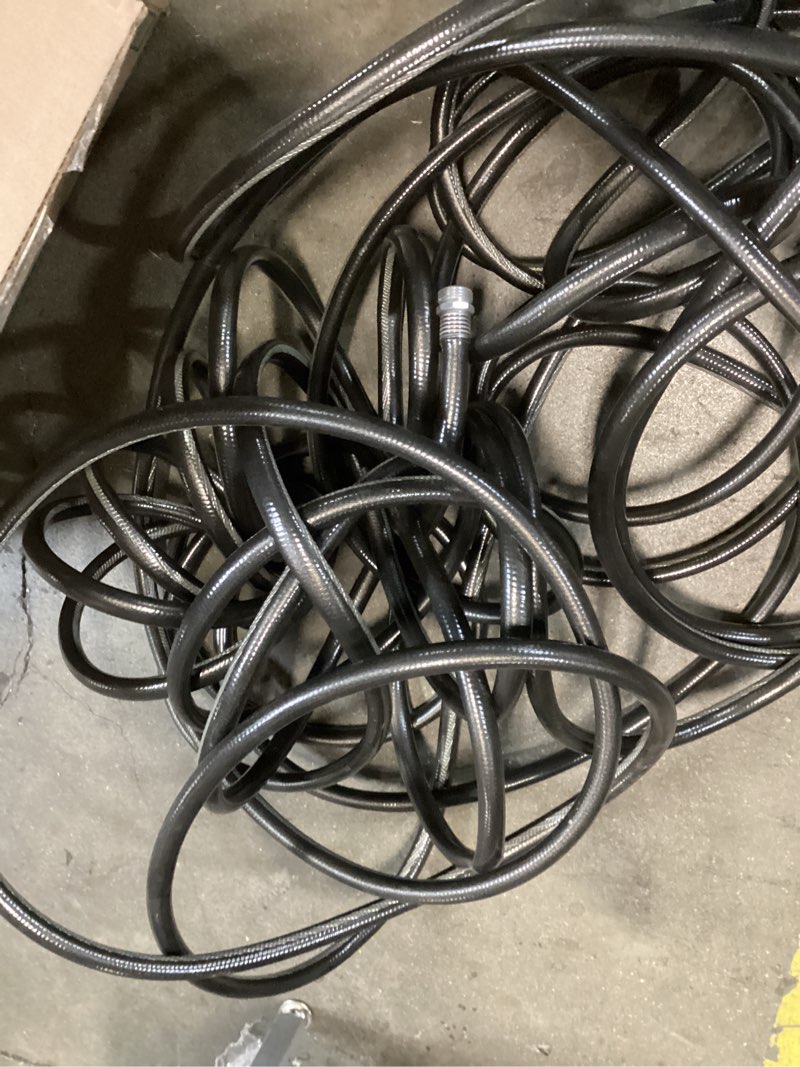 Condition photo showing As Is for Similar WiseFlow Garden Hose Heavy Duty Rubber Hose, Water Hose with Five Layered Braiding, Male Female Fittings, 1000PSI Burst, 300PSI Working (Black) 