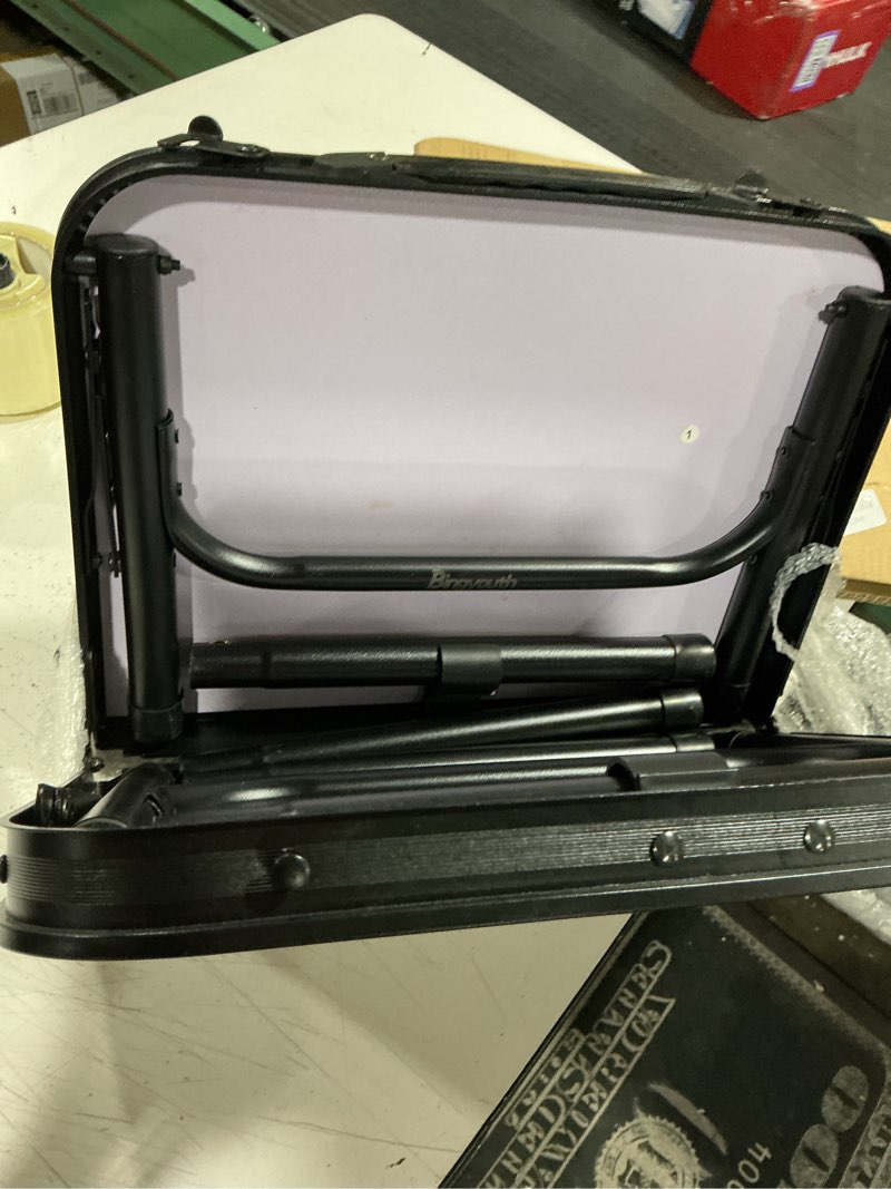 Condition photo showing Good Condition for 2ft small camping portable table, black aluminum frame, adjustable height up to 21", lightweight carry handle, portable for travel, camping outdoor use 2 ft × 1.3 ft × 1.78 ft h, no umbrella hole