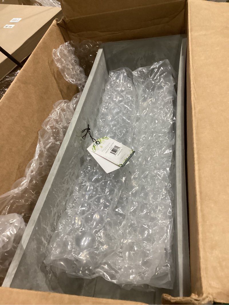 Condition photo showing Good Condition for Arcadia Garden Products U65CT Plastic/Stone/Wood Composite Simplicity Window Box, No Drainage Hole (Drillable), Patio Plant Container, Indoor Outdoor Planter, 25.5" x 9, Cement Color Cement 25.5" x 9