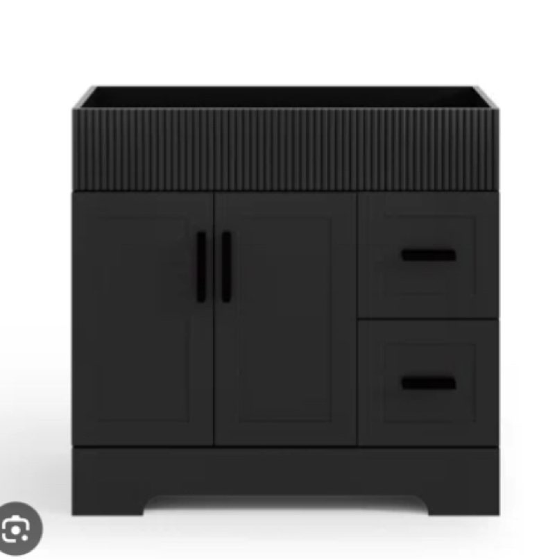 36" Single Bathroom Vanity Cabinet Base Only, Sink Not Included Base Color: Black
