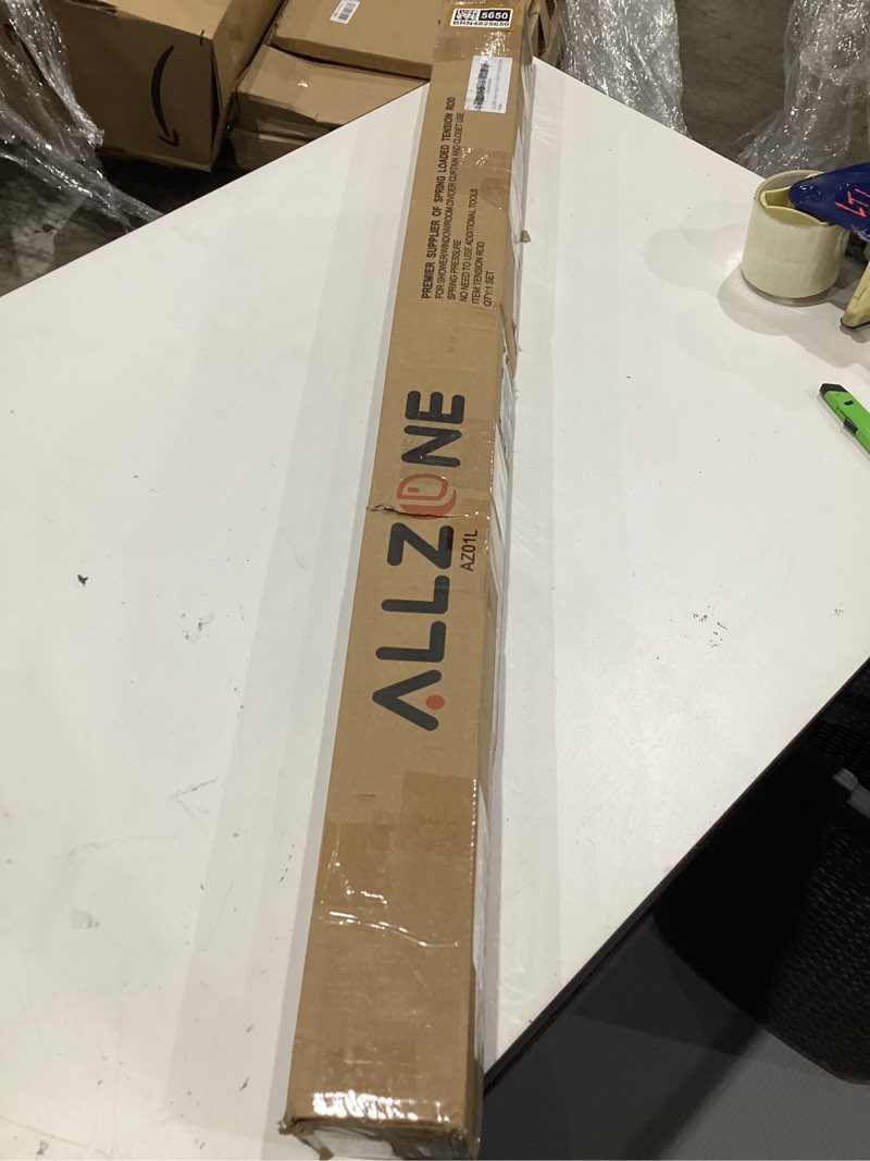Condition photo showing New/Like New for allzone tension curtain rods for windows 66 to 120 inch, white curtain rods no drilling, heavy duty extra long tension rod for curtains, outdoor curtains rod for patio, bedroom white 66-120 inches