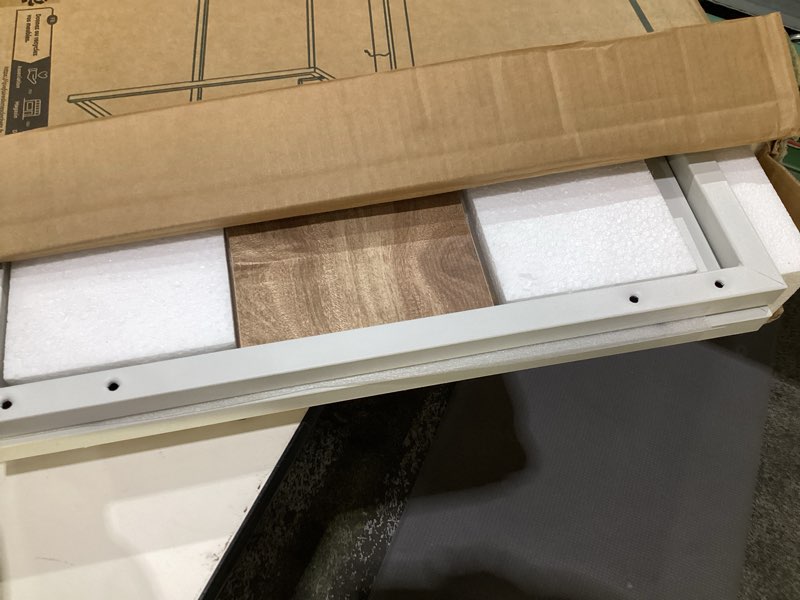 Condition photo showing Good Condition for Small Folding Desk 39.4 Inch, Foldable Computer Desks with LED Lights and Monitor Stand, Work Portable Table for Bedroom Home Office, Black 39.4 inch white/wood, SIMILAR TO STOCK PHOTO, NOT EXACT