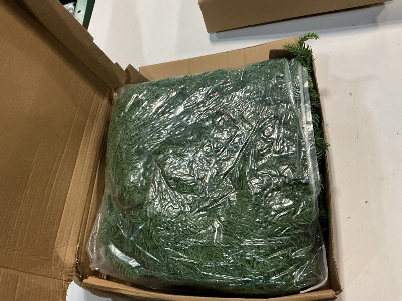 Condition photo showing New/Like New for Christmas Norfolk Pine Garlands Soft Bendable Winter Pine Garland Real Touch Artificial Christmas Greenery Garland for Fireplace/Mantle/Table/Window/Stairs/Indoor or Outdoor Xmas Decor (6FT-2PC) 6FT-2PCS