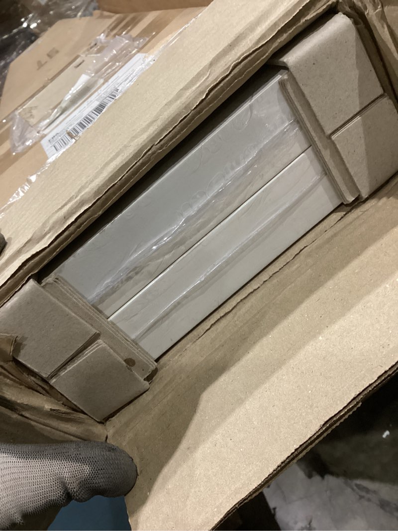 Condition photo showing Good Condition for ballucci floating shelves for wall, 60" wood wall shelf set of 2, with invisible brackets for bathroom, living room, bedroom, kitchen, nursery, 8" deep, white 60" - 2 pieces white