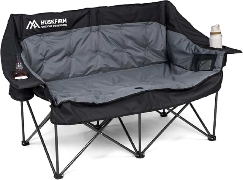 double camping chair. collapsable with cushion