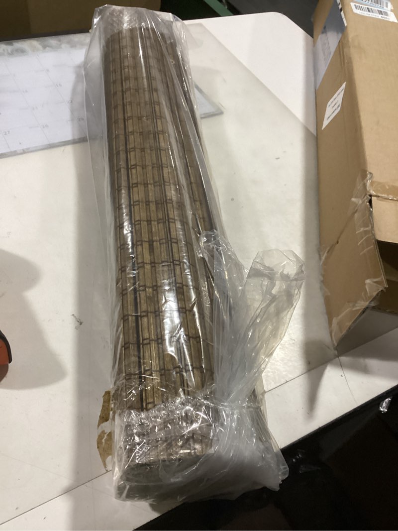 LazBlinds Cordless Bamboo Roman Shades, Privacy Blinds for Interior Windows, Room Darkening Roll Up Bamboo Blinds for Home & Patio, 25.5\" W x 64\" H, Highfield Teak Pricacy - Highfield Teak 25 1/2\" W x 64\" H