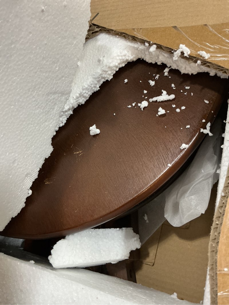 Condition photo showing Good Condition for Acme Alysa Wooden Round End Table with Bottom Shelf in Walnut