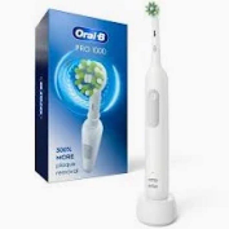 Oral-B Pro 1000 Power Rechargeable Electric Toothbrush Powered by Braun - White