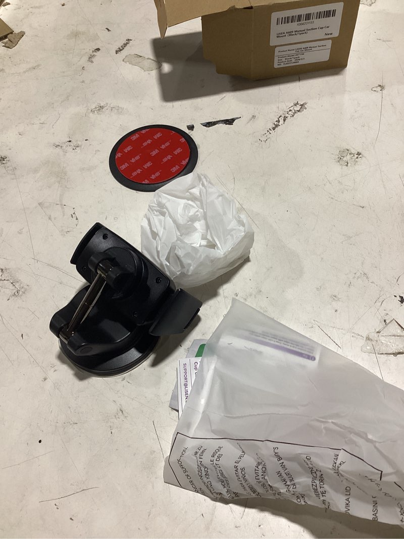 Condition photo showing As Is for lisen suction phone mount, [industry first] auto-adjusting phone holder suction, easy one touch suction cup phone mount cell phone mount car dash for iphone 17 pro max 16 15 14 galaxy s26 25 all cases