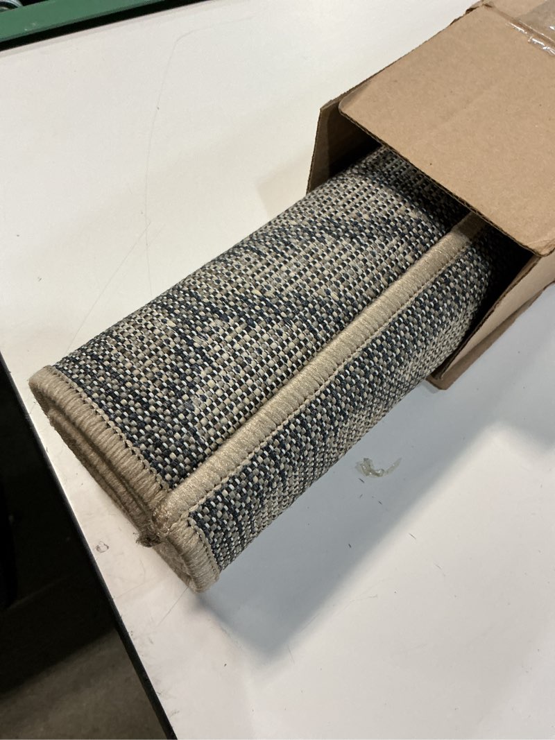 Condition photo showing Good Condition for rugshop blue contemporary geometric indoor/outdoor area rug — hose washable for entryway, kitchen an