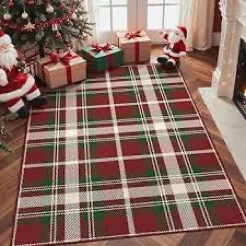 BEIMO Christmas 6x9 Area Rugs for Living Room Bedroom,Xmas Checkered Buffalo Plaid Rug,Machine Washa