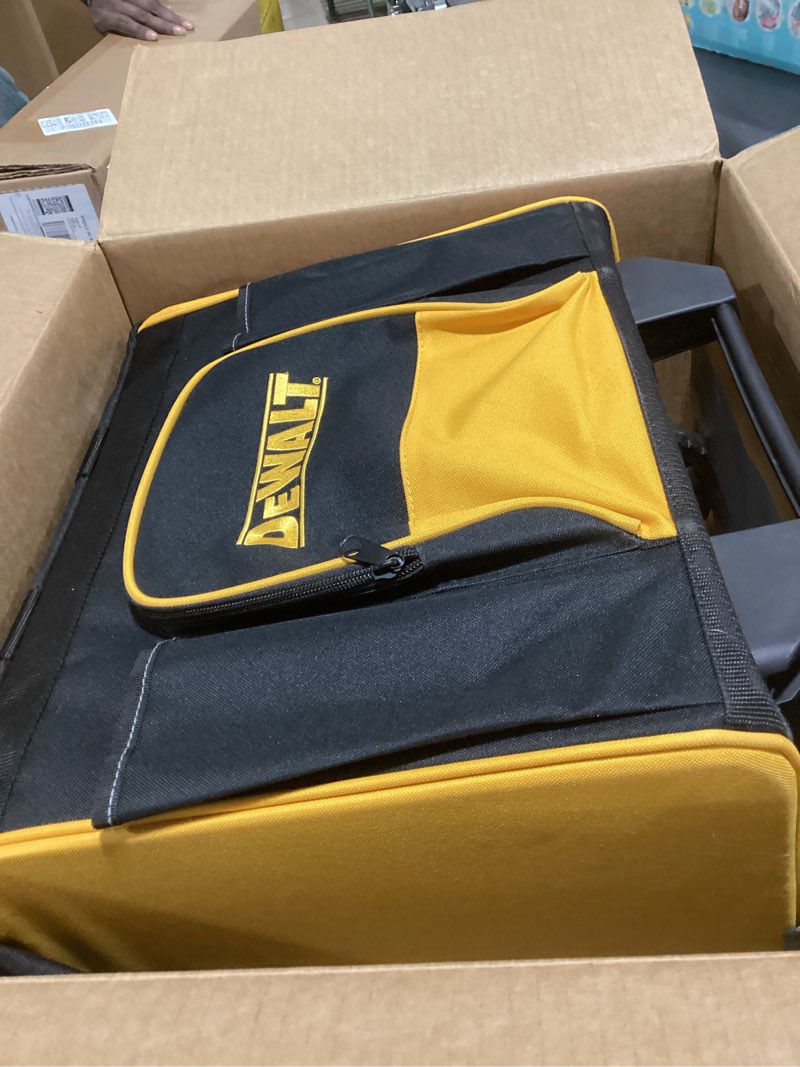 Condition photo showing Good Condition for DEWALT Hard Bottom Heavy Duty Roller Tool Bag 21''x19''x10'' w/Front Pockets