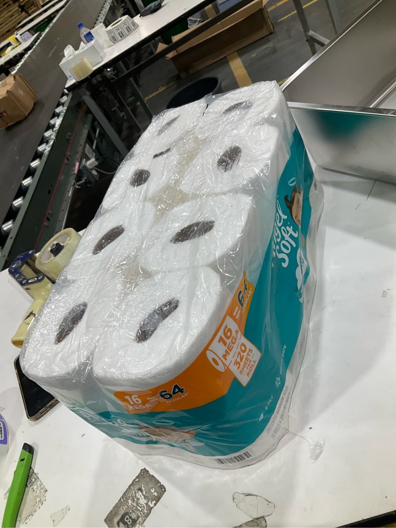 Condition photo showing As Is for angel soft toilet paper, 16 mega rolls = 64 regular rolls, soft and strong toilet tissue mega 320 sheet (pack of 16)