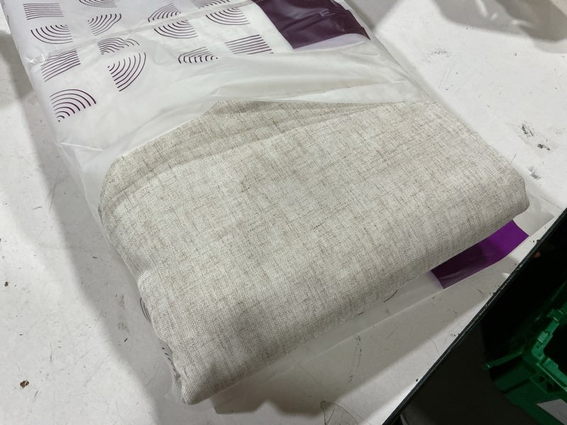 Condition photo showing Good Condition for jinchan linen curtains 108 inch length 2 panels set window curtains for living room bedroom light filtering farmhouse drapes 9ft long drapes for home decor, back tab, linen natural, 50w x 108l 50"w x 108"l (pack of 2) *light beige