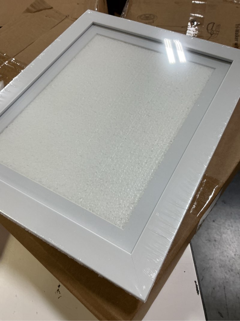 Condition photo showing New/Like New for [2-pack] kids art frames, 10x12.5 front opening kids artwork frames changeable, white artwork display storage frame for wall, holds 50 pcs, for 3d picture, crafts, children drawing, hanging art, white 10x12.5"