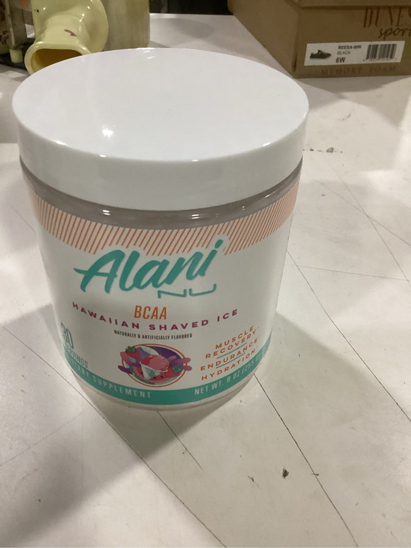 Condition photo showing New/Like New for (Similar to) Alani Nu BCAA Hawaiian Shaved Ice | Branch Chain Essential Amino Acids | 2:1:1 Formula | Supplement Powder | Muscle Recovery Vitamins for Post-Workout | 30 Servings