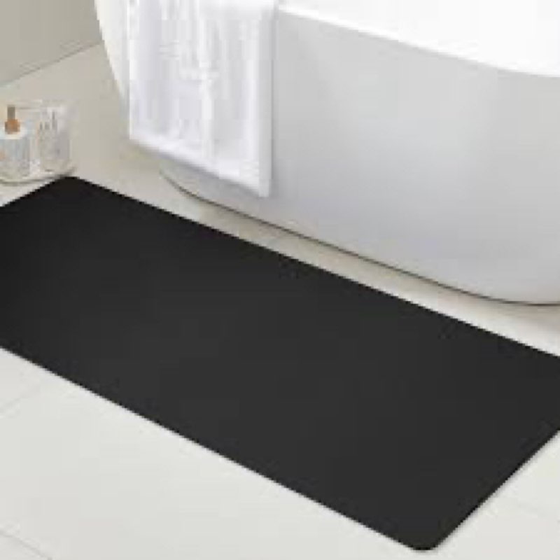 Ultra Thin Non-Slip Bath Mat Fit Under Door, Upgrade Backing Non Slip Bath Mat, Quick Dry Ultra Abso