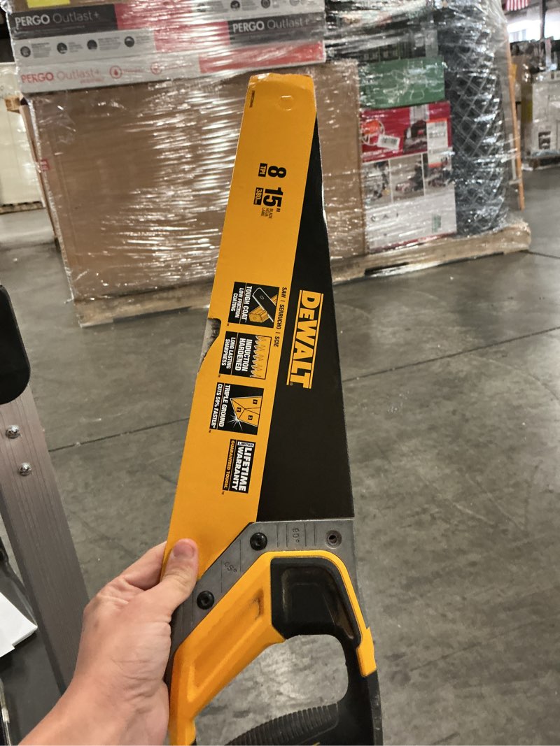Condition photo showing New/Like New for 15 in. tooth saw with aluminum handle