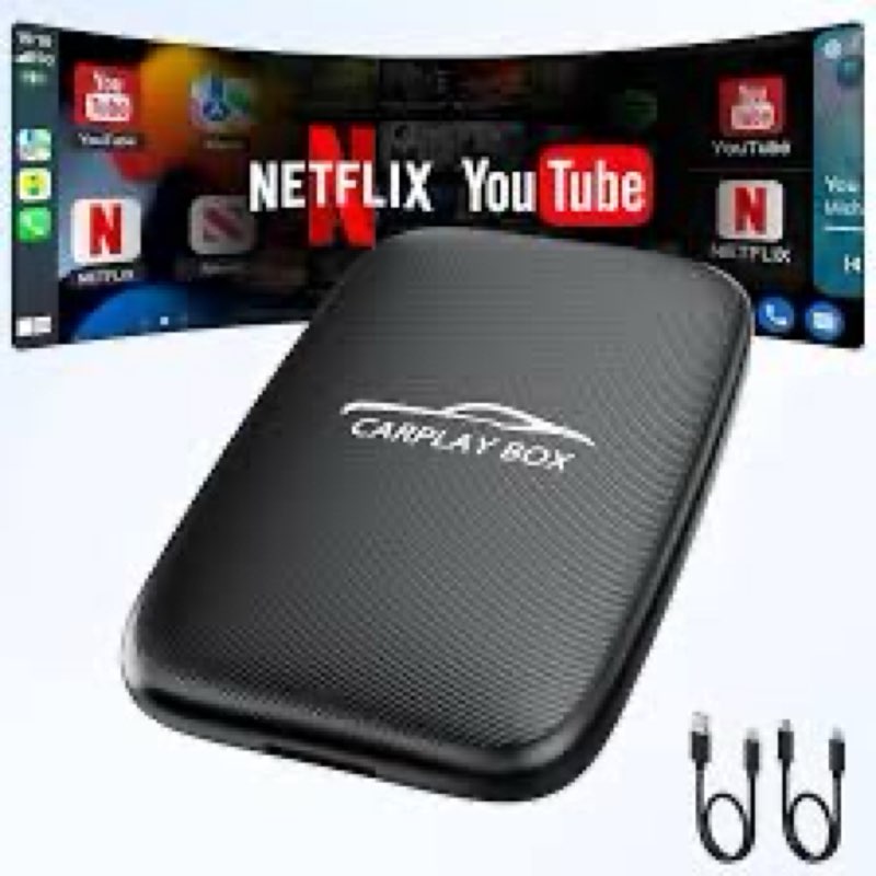 2025 Upgraded Wireless CarPlay and Android Auto Adapter- Built in Netflix YouTube Support TF Card, M