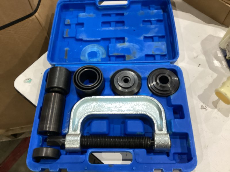 Condition photo showing As Is for dayuan ball joint press & u joint removal tool kit, blue case | 4-in-1 ball joint & brake anchor pin tool, removes & installs ball joints and anchor pins, 2wd & 4wd vehicles, forged steel