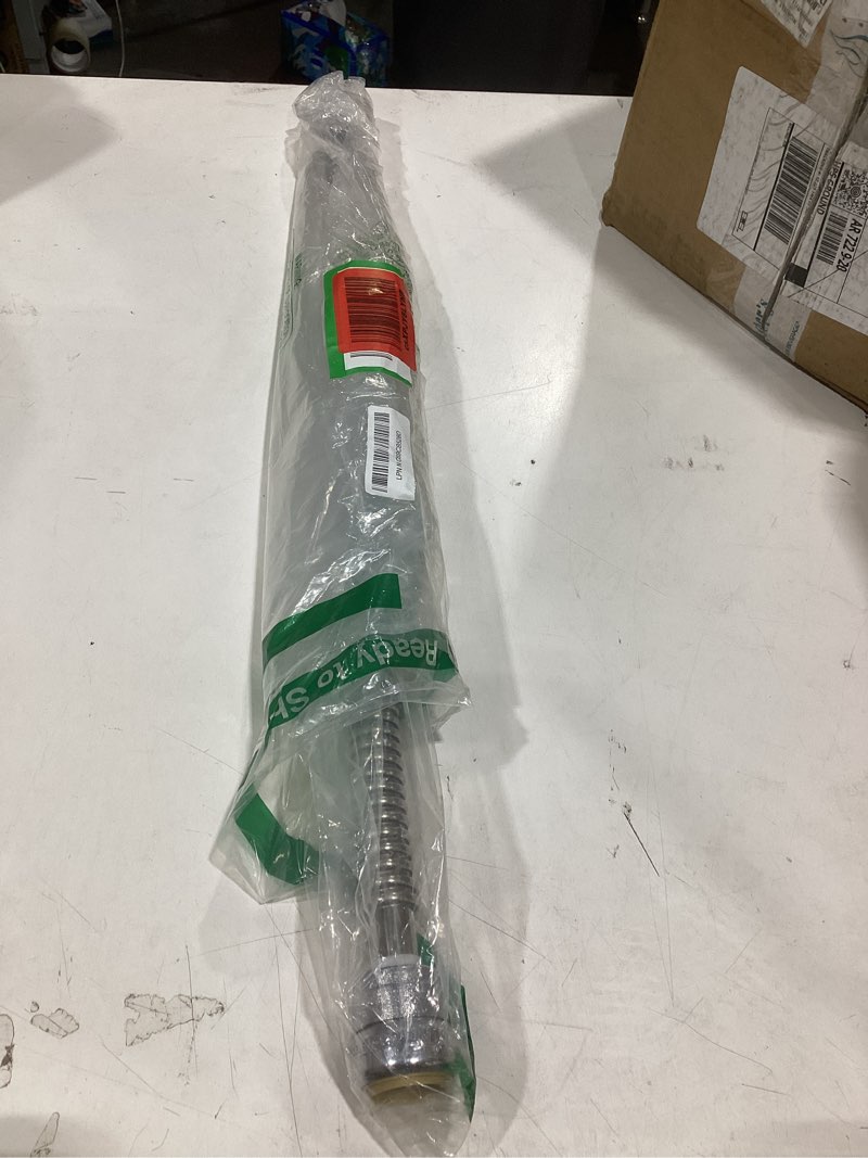 Condition photo showing As Is for sharkbite 1 inch x 3/4 inch fip x 24 inch stainless steel corrugated flexible water softener connector, push to connect brass plumbing fitting, pex pipe, copper, cpvc, pe-rt, hdpe, ss3096flex24lf sharkbite 1 in. x 3/4 in. x 24 in.