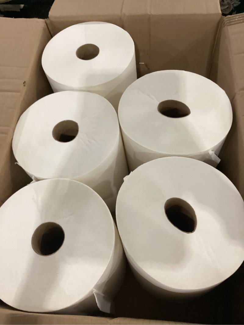 Condition photo showing As Is for ** missing a roll ** tork roll hand towel white h80, premium, 6 rolls, 8030630 white 6 hand towel rolls x 600 ft premium weave pattern
