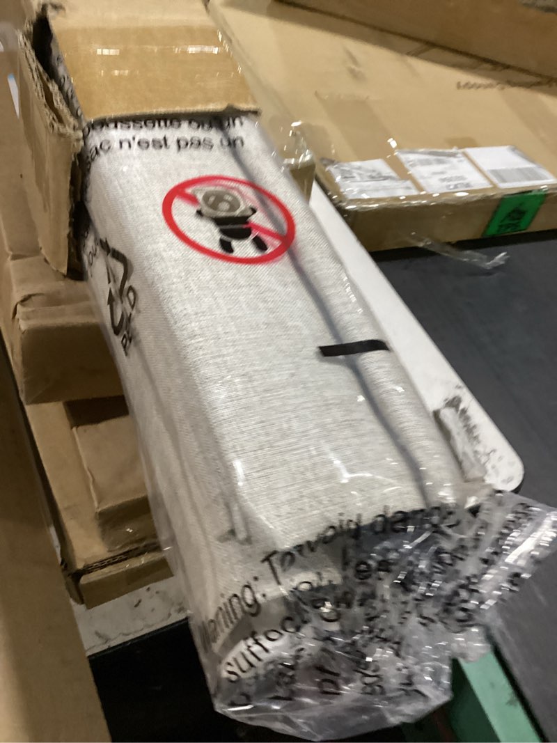 Condition photo showing As Is for lazblinds no drill roman shades for windows, cordless blackout window shades with uv protection, polyester fabric for bedroom & living room, 20" w x 64" h, beige blackout - faux linen - beige 20"w x 64"h