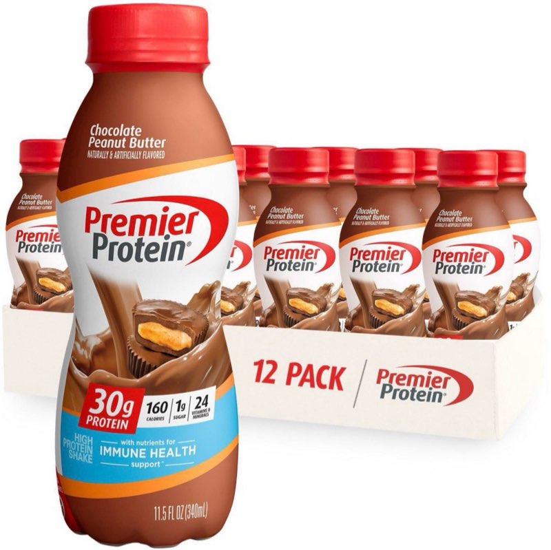 (Best by 10 / Apr / 2026 ) Premier Protein Shake  Chocolate Peanut Butter  30g Protein  11.5 fl oz  12 Ct