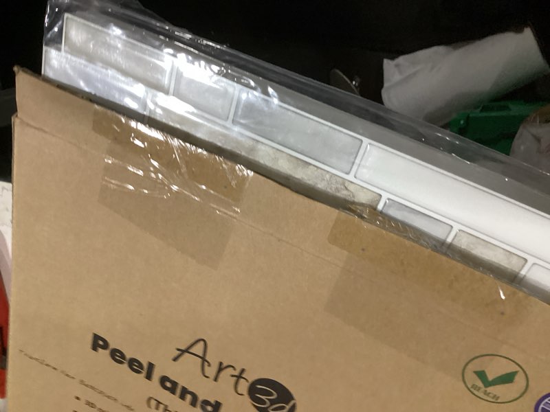 Condition photo showing Good Condition for art3d 10-sheet heavy-duty peel and stick backsplash, waterproof wall tiles stick on kitchen backsplash living space, beige & white 12 x 12 inch beige & white