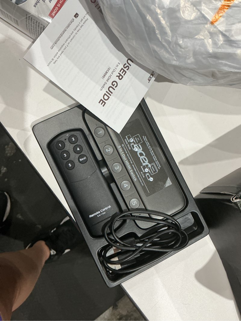 Condition photo showing Good Condition for acer hdmi switch 5 in 1 out [4k@60hz, hdmi 2.0, hdcp 2.3, hdr] switcher with remote, supports dts, dolby, work for ps5/xbox/switch/roku/tv stick/projector
