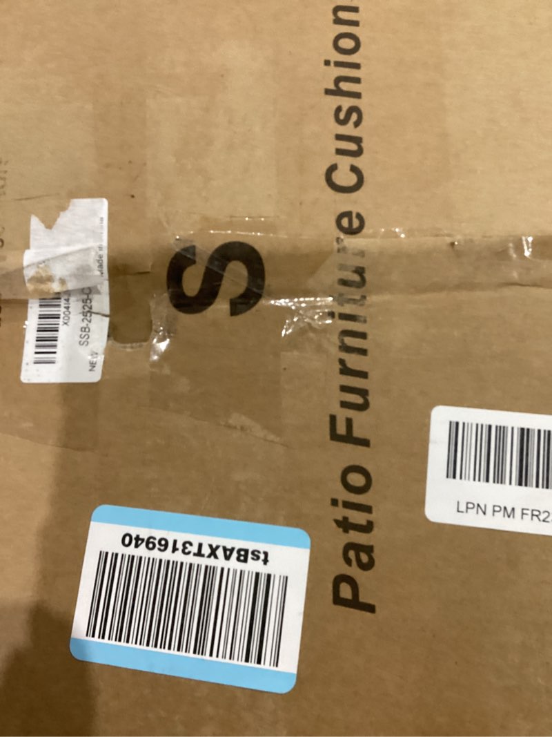 Condition photo showing As Is for Patio Furniture Cushions Replacement, Outdoor Deep Seat Couch Cushion and Backrest Pillow with Waterproof Removable Cover for Sectional Sofa Set, 25.6 x 25.6 Inch, Cream 25.6 x 25.6 + 25.6 x 13 In Cream 1