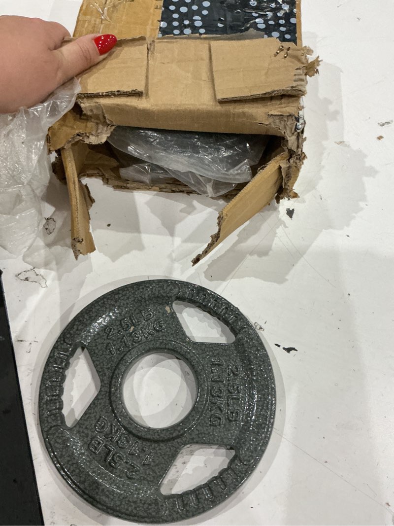 Condition photo showing Good Condition for signature fitness vinyl coated cast iron plate weight plate for strength training and weightlifting, standard or olympic, multiple sizes