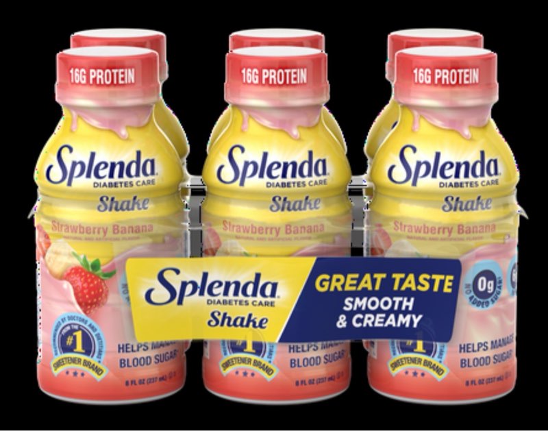 ((Case Pack Of 24 ))Splenda Diabetes Care Shake  to Help Manage Blood Sugar  8oz Strawberry Banana((Use By/Dec/10/2025))