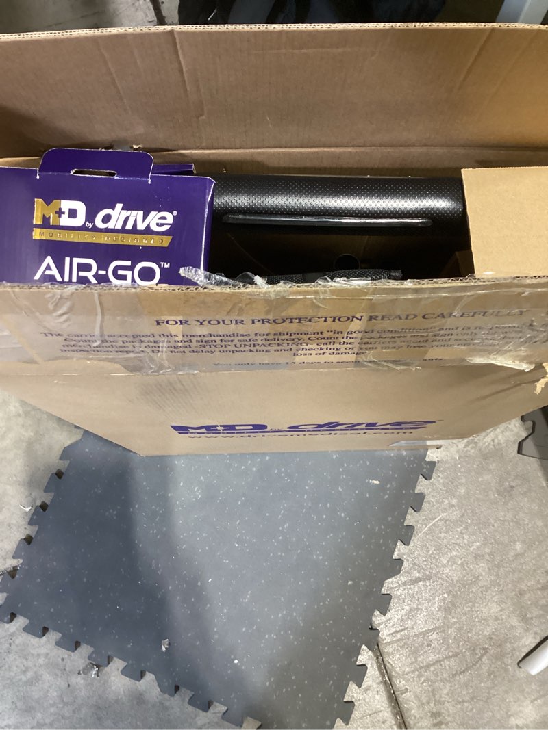 Condition photo showing Good Condition for Air-Go Foldable Walker with Seat, Rollator Walkers for Seniors with Airgonomic Grips, Adjustable Height 4'9"-6'7", 300 lb Capacity, Black