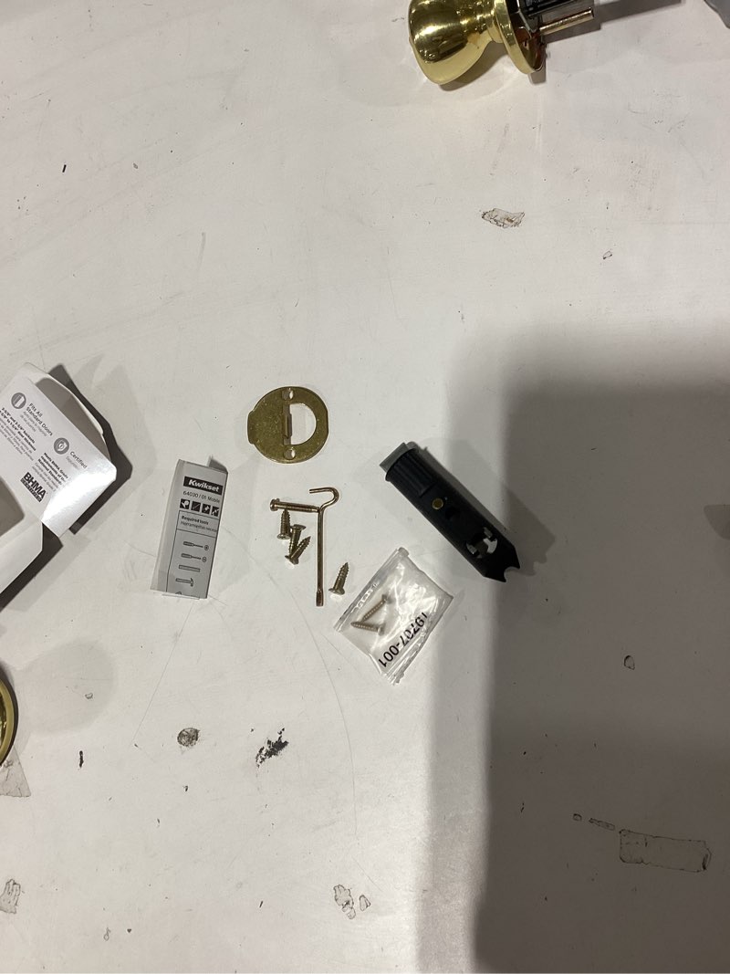 Condition photo showing Good Condition for Kwikset Tylo Entry Door Knob with Lock and Key, Secure Keyed Handle Exterior, Front Entrance and Bedroom, Satin Nickel, Pick Resistant SmartKey Rekey Security and Microban Satin Nickel 1 Pack Keyed Entry with Smartkey