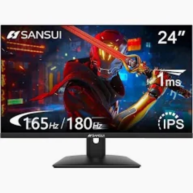 SANSUI 24 Inch Gaming Monitor 200Hz 180Hz 1Ms FreeSync HDR 110% sRGB FHD 1080P Computer Monitor HDMI