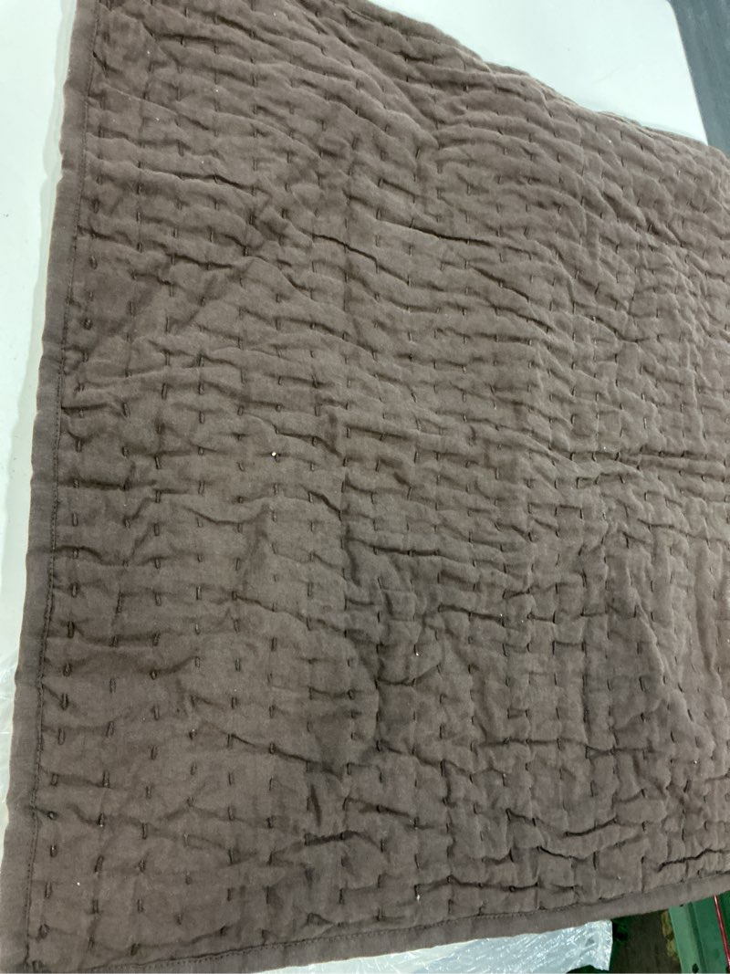 Condition photo showing Good Condition for european linen cotton stitch quilted euro sham 26x26”