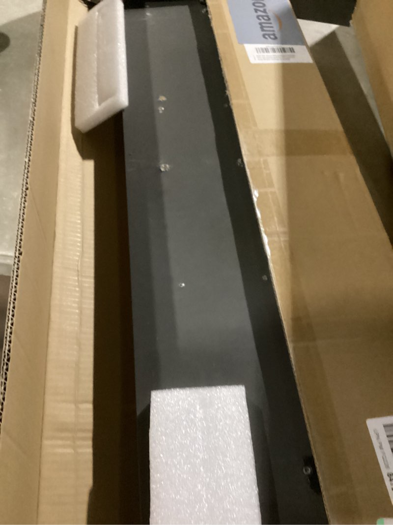 Condition photo showing As Is for kaboon 45 inch long 10 inch deep floating shelves for wall set of 2, large open shelves wall mounted, space saving home and commercial use, gray 45" x 10" grey