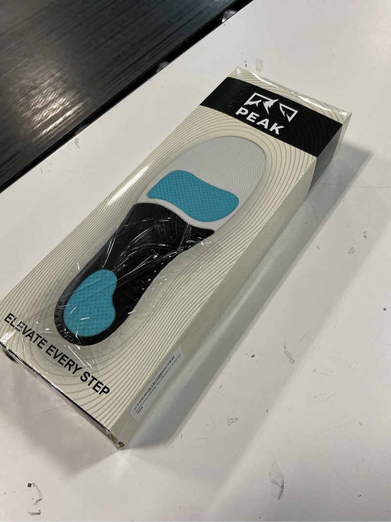 Condition photo showing New/Like New for peak premium comfort shoe insole - anti-fatigue orthotic inserts for men/women - plantar fasciitis relief & arch support - comfortable for all-day use (large - men's 9.5-12 / women's 11-13.5)