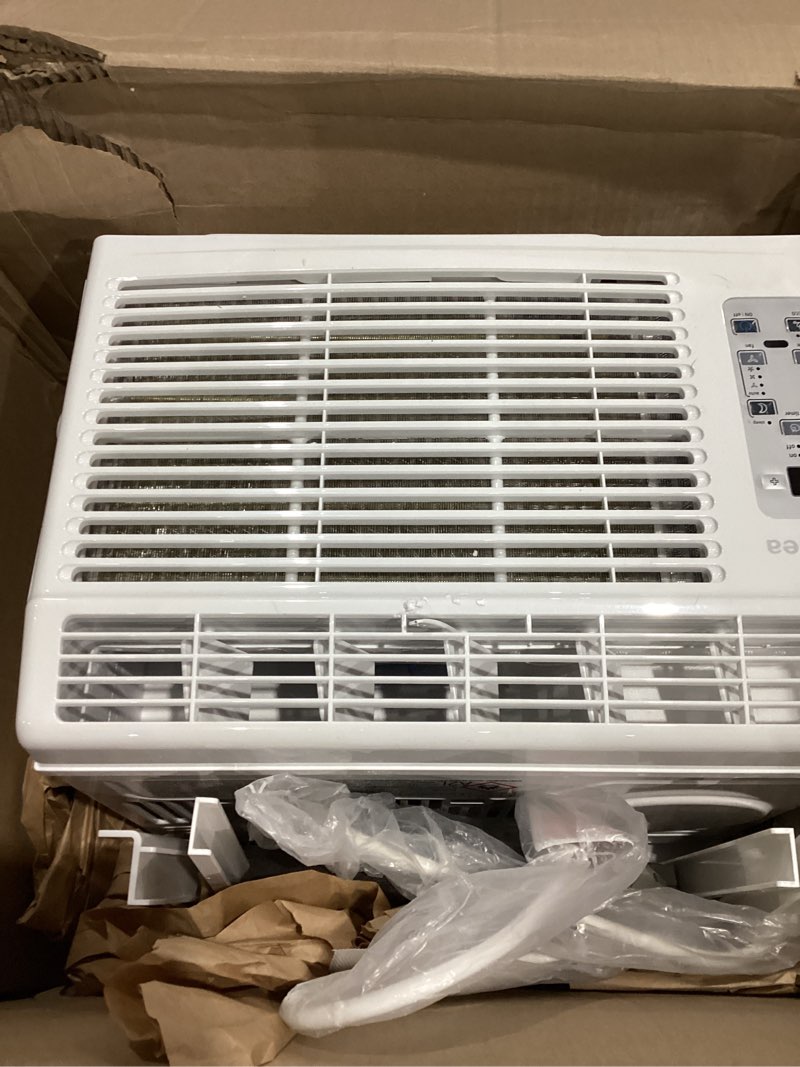 Condition photo showing As Is for midea 5,000 btu easycool small window air conditioner - cool up to 150 sq. ft. with easy-to-use mechanical controls and reusable filter, perfect for small bedroom, living room, home office